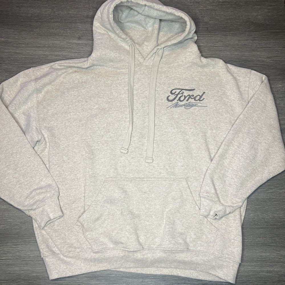 Ford Light Gray Hooded Sweatshirt with Navy Logo